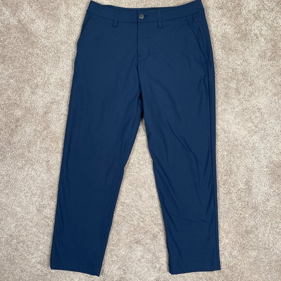 Lululemon Pants Men 29 Navy Blue Warpstreme Commuter Teen Travel Comfort Stretch - Picture 1 of 8